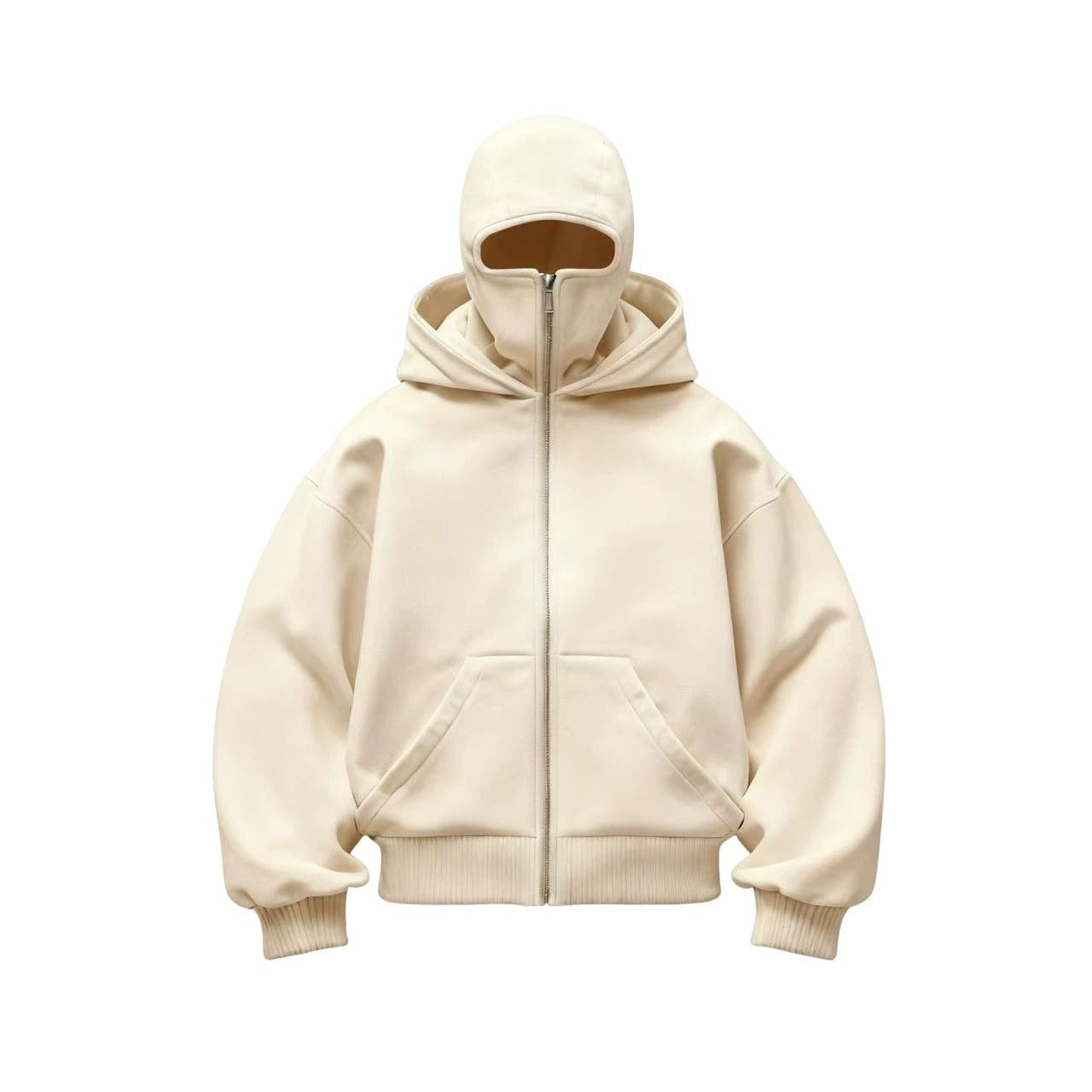 Cross-border spring and autumn new unique design double-layer hooded zipper sweater jacket loose street men and women couples