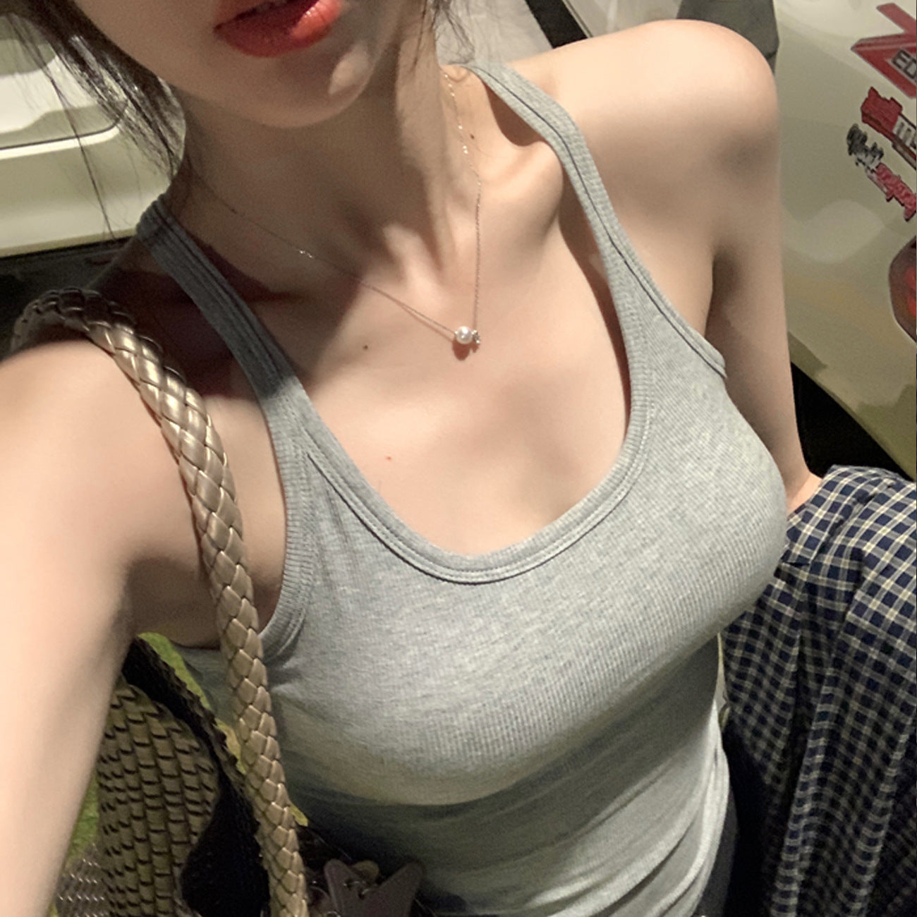 Fixed one-piece chest pad ebb with the same vitality vest for women's summer pure desire sweet and spicy yoga tube top sling