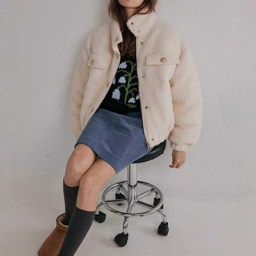 Thick needle round neck lily of the valley jacquard knitted sweater women's autumn and winter new fashion versatile casual top