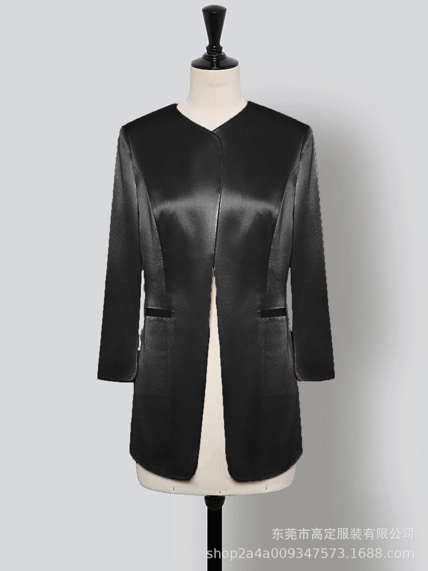 High-end quiet luxury suit Selection of high-end imported acetate draped glossy up-to-tailoring collarless suit/skirt