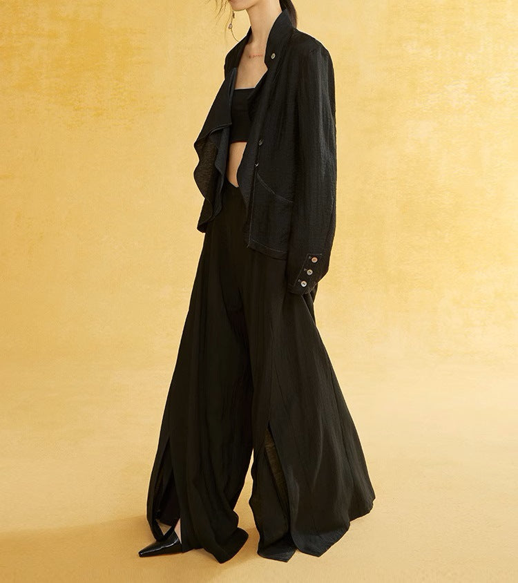 MURMUR 25SS Designer Brand Split Casual Loose-Leg Pants