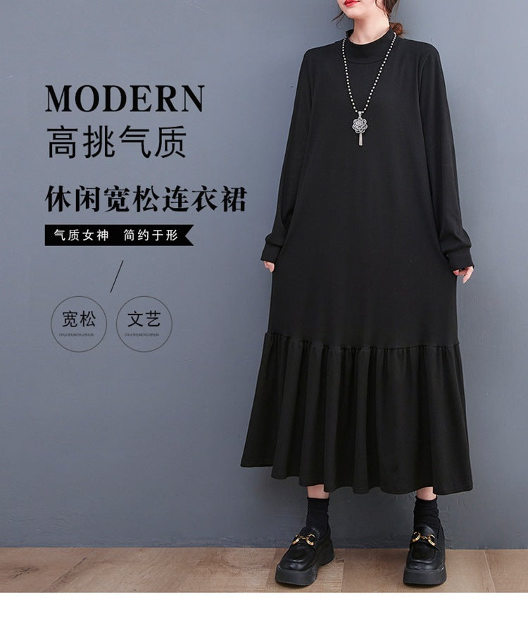 The real shot will be in the autumn of 2025. The new semi-turtleneck fishtail is fattened, loose and thin, and the bottom dress is women's.