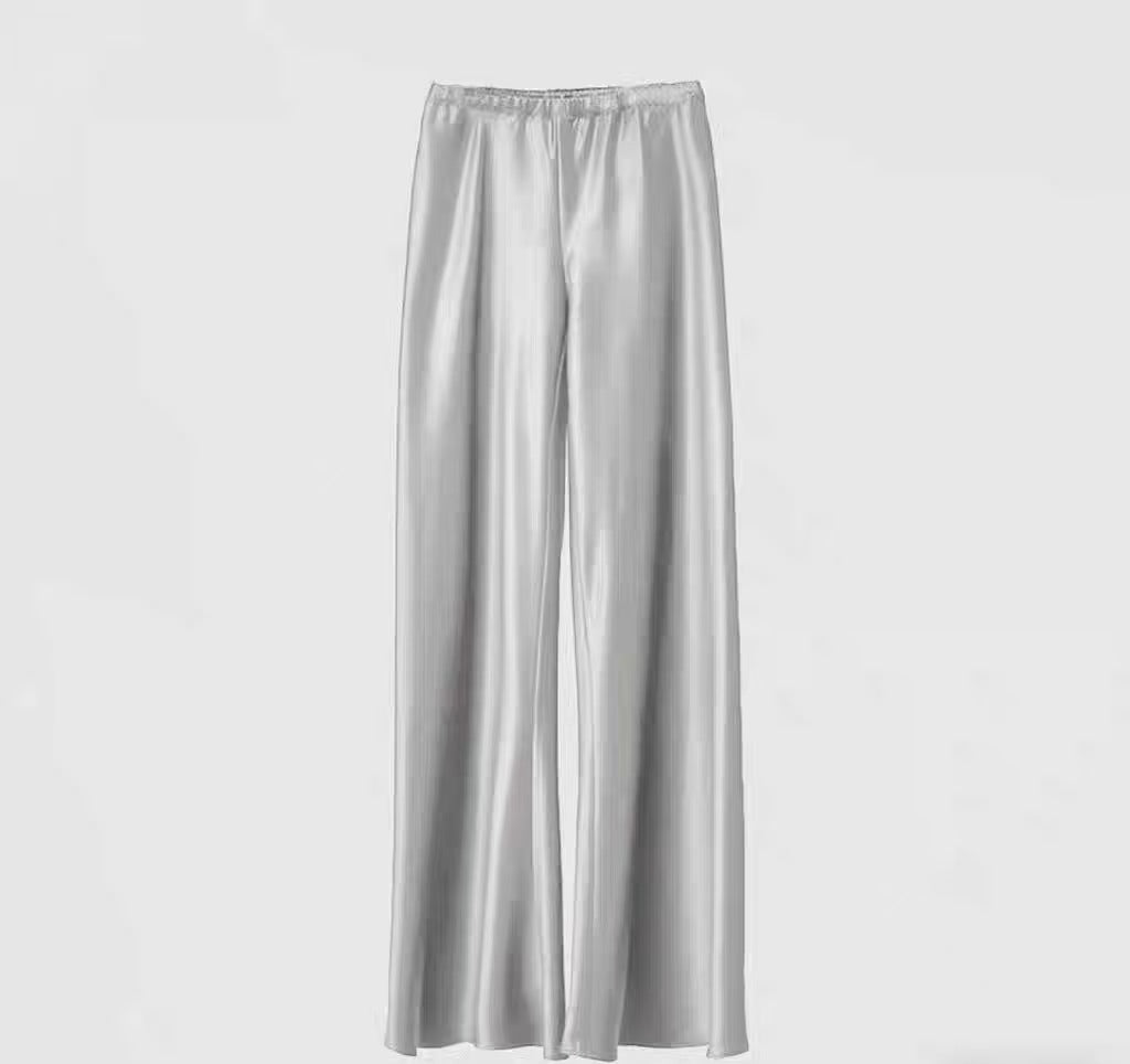 Drop Satin Triacetic Acid Wide Leg Pants Women's Suit Pants Mopping Casual Pants Straight Pants Extended Air God Pants