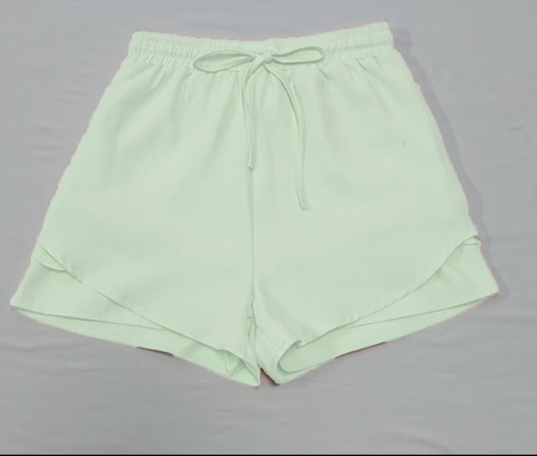 Amazon cross-border 2025 women's 5-inch sports running shorts quick-drying lightweight fitness belt zipper quick-drying