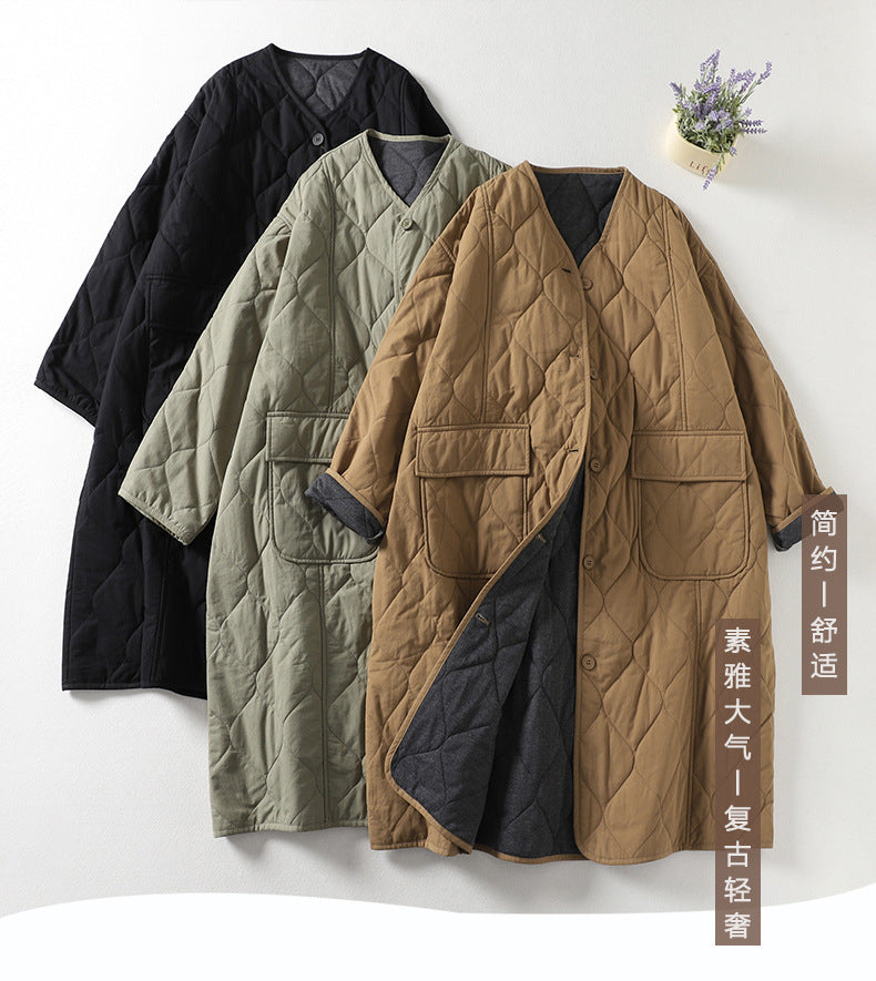 The real shot will be in the winter of 2025. The new literary cotton and linen large-size retro cardigan, robe, cotton coat and women's clothing.