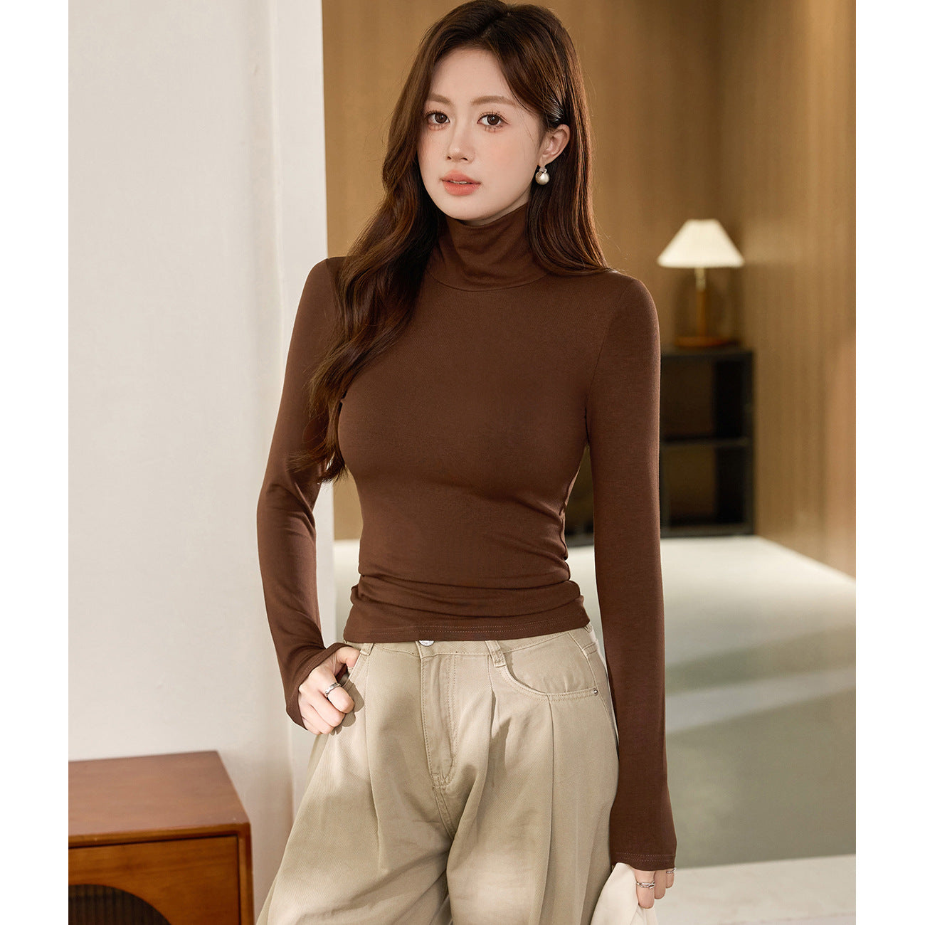 #Excellent choice #Soft and skin-friendly turtleneck bottoming shirt women's cotton long-sleeved T-shirt 2026 autumn and winter new inner top