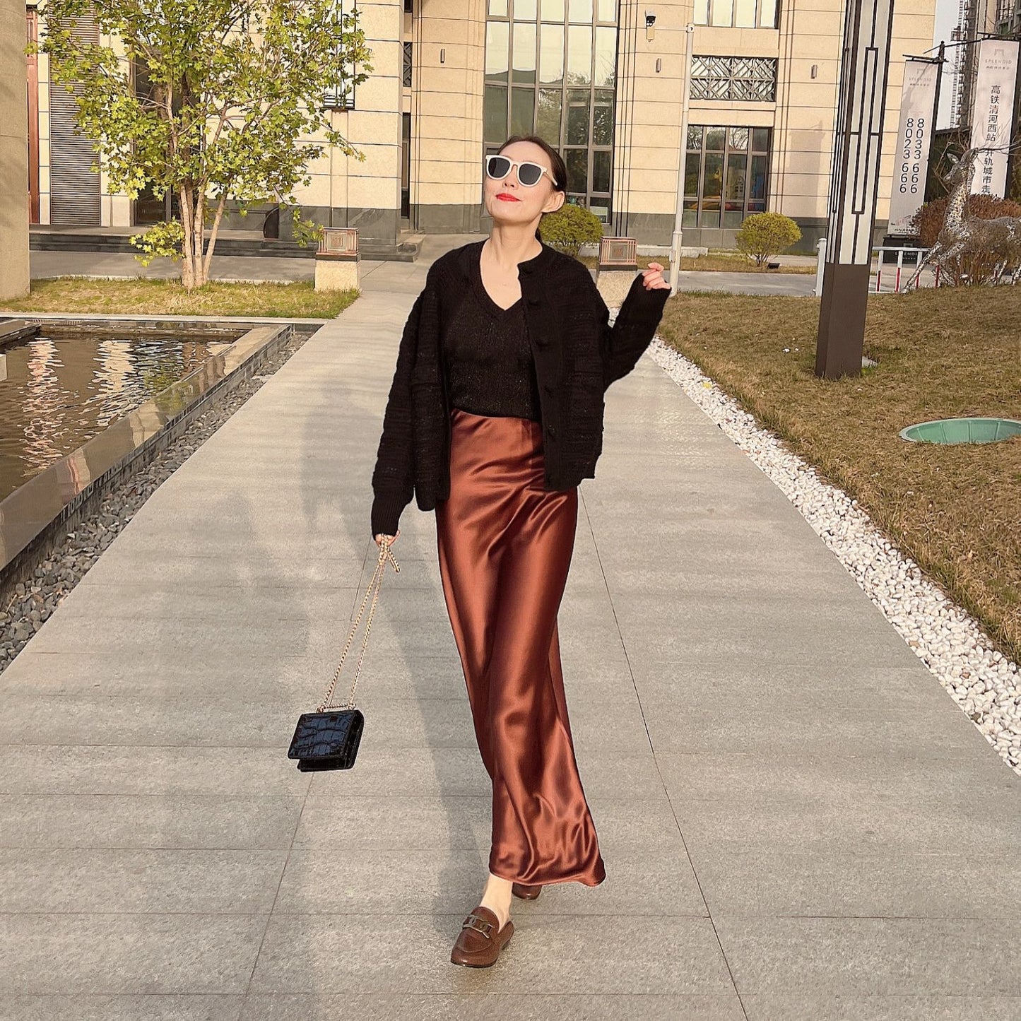 Mopping the floor and lengthening the tall man's spring 2025 import of Japanese triacetic acid and ankle primer A-shaped fishtail skirt