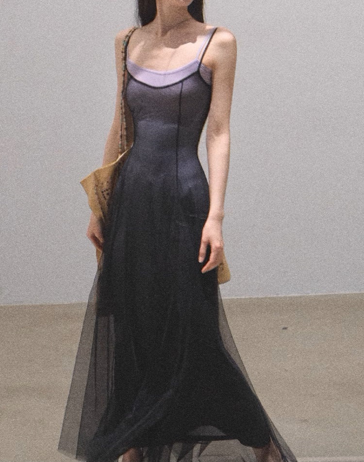 OAKMO/"I am my spring" ice feeling spring thin gradual change mesh vacation dress skirt