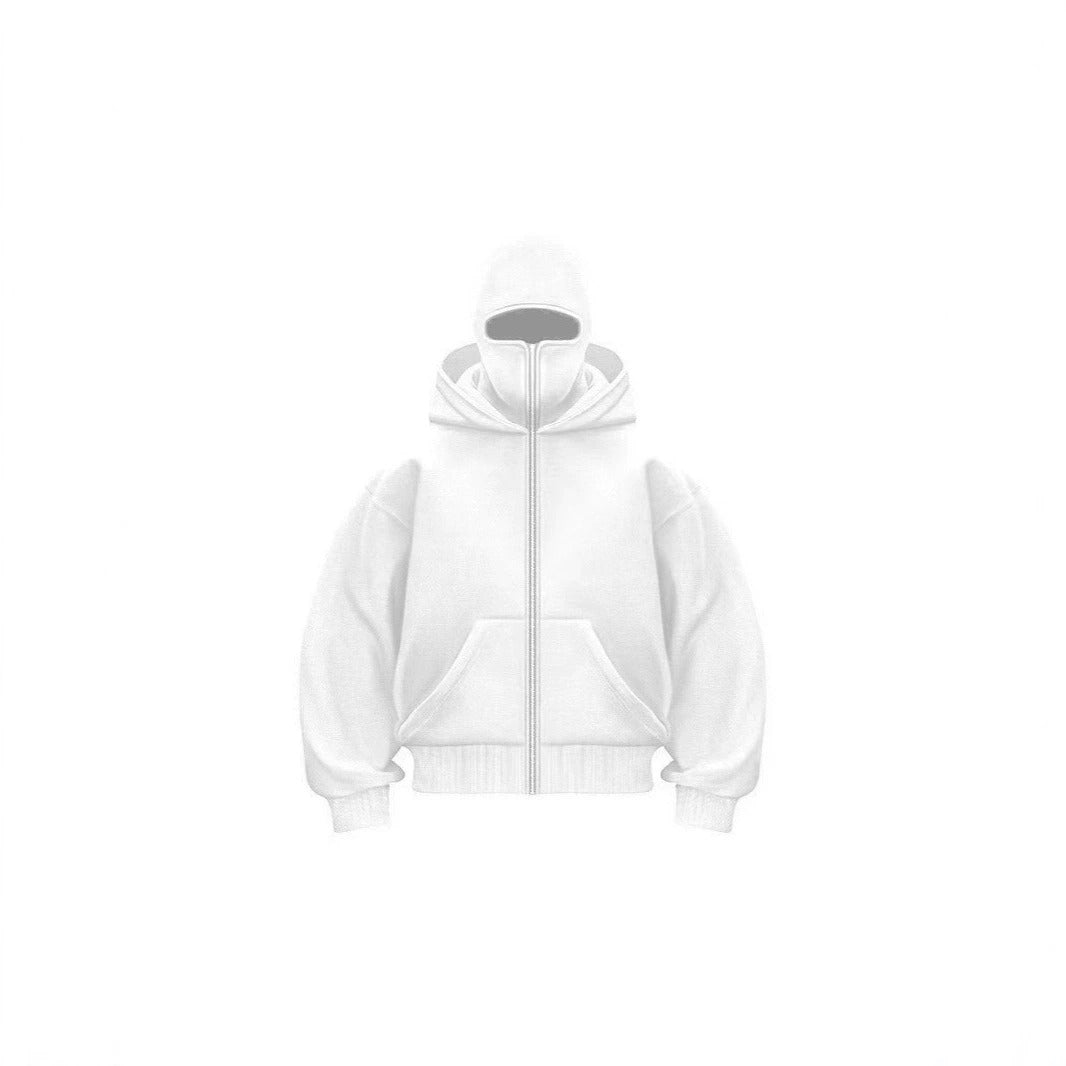 Cross-border spring and autumn new unique design double-layer hooded zipper sweater jacket loose street men and women couples