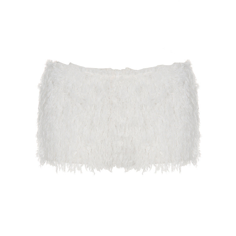 Hegel autumn and winter snow-white plush warm low-rise casual home pants Christmas age-reducing personality tight shorts