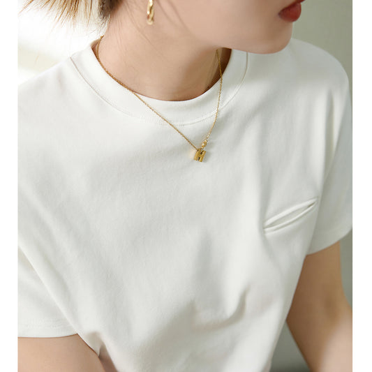 [Selection of good materials] Bat shoulder sleeve T-shirt women's pure cotton 2026 summer new loose and thin top bottoming shirt