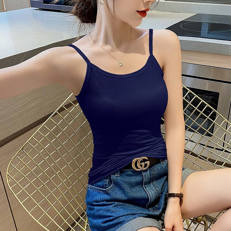 Beautiful back white camisole women's summer wear sports cotton sleeveless slim underwear with a base summer yoga top