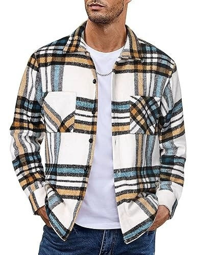 2025 Men's Europe, America, Amazon Express, cross-border new plaid casual long-sleeved shirt jacket casual versatile