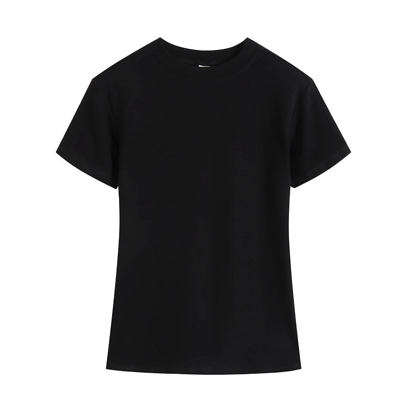 Modal short-sleeved t-shirt women's summer slim-fitting and thin V-neck top thin ice silk chicken heart collar half-sleeved foreign style t-shirt