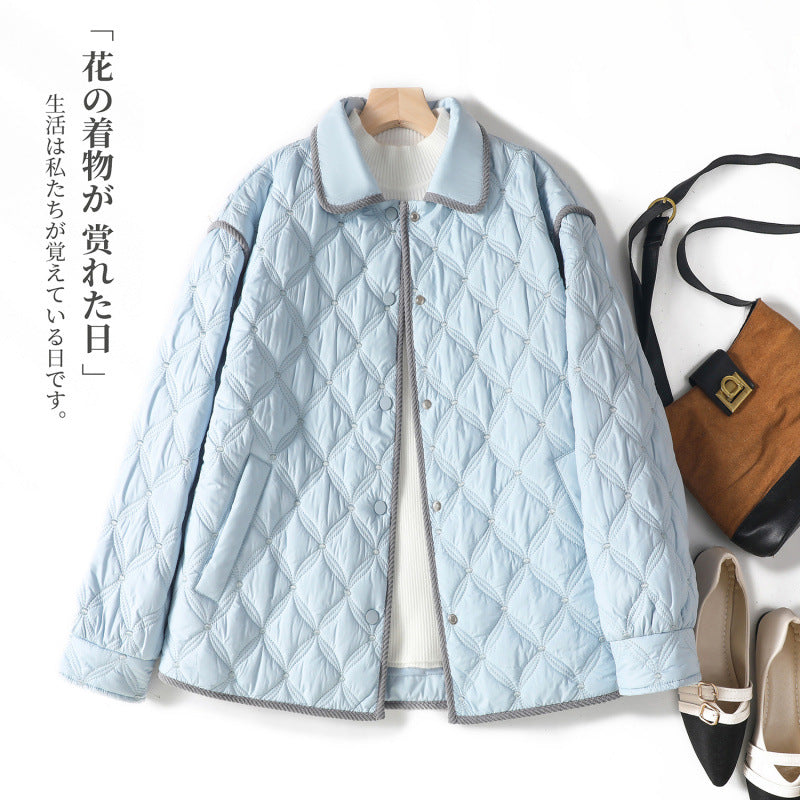 The real shot will be taken in the autumn and winter of 2025, and the new sea-quiet small fragrant cotton-padded clothes and women's cotton-padded jackets will be sold.