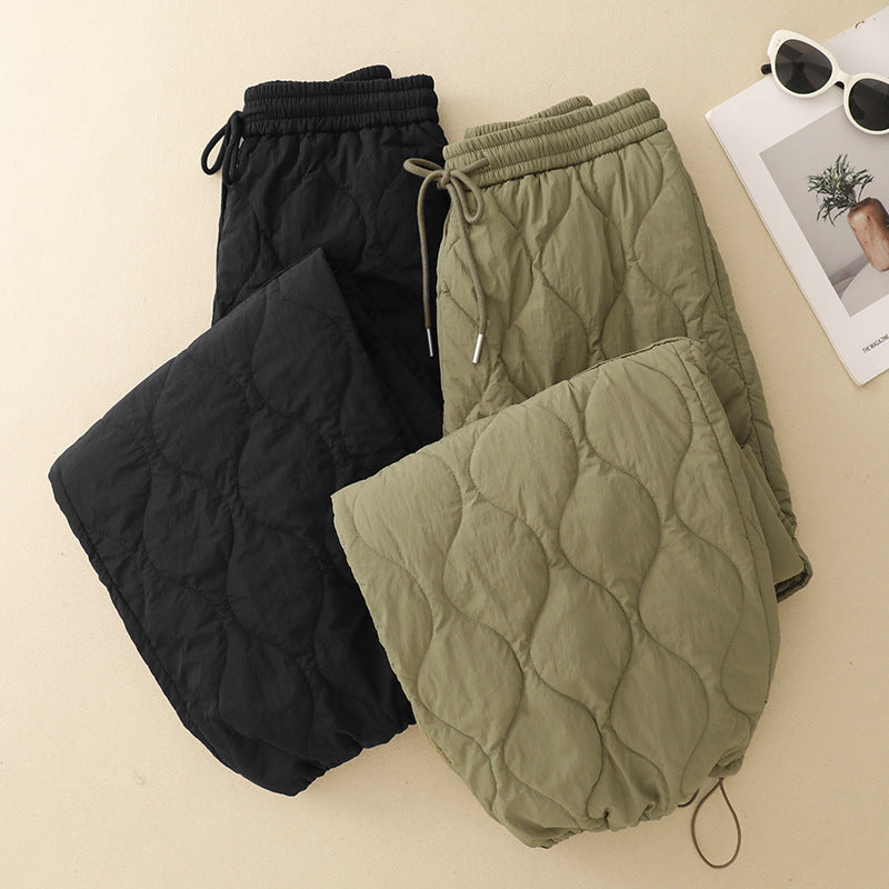 Real shot 2025 winter new retro outdoor cotton pants women's thickened thermal tooling casual pants children