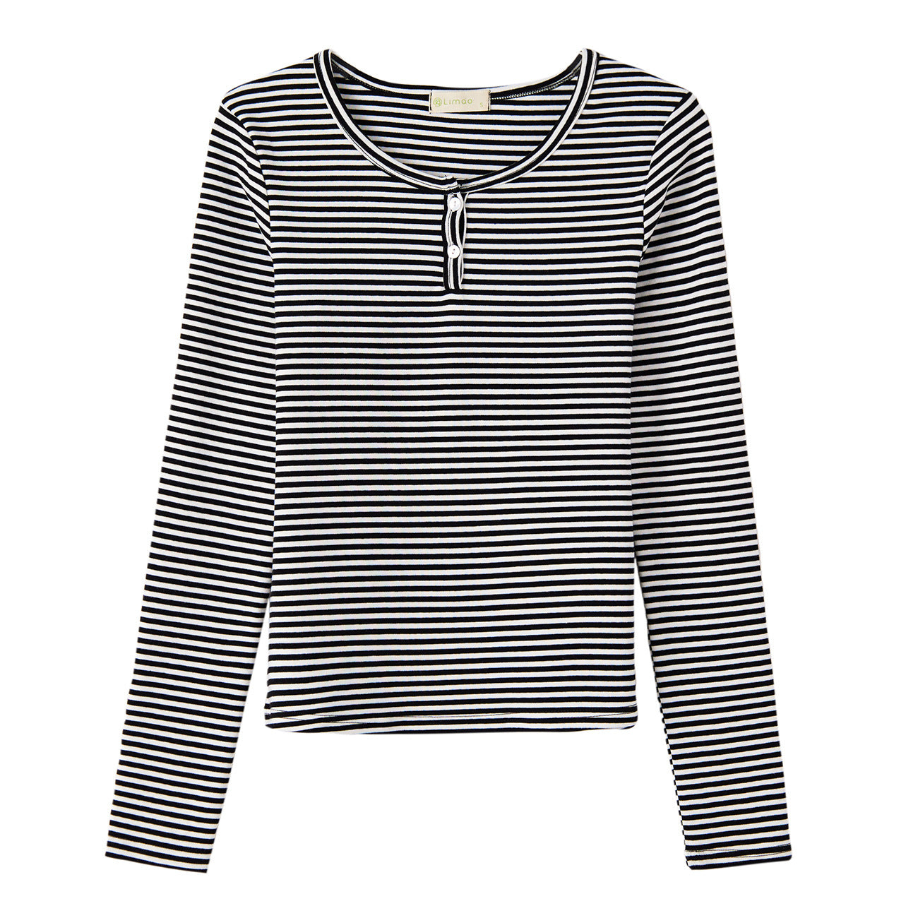 #Selection of high-quality products #pure cotton T-shirt women's striped long-sleeved top 2026 autumn and winter new high-end foreign-style bottoming shirt