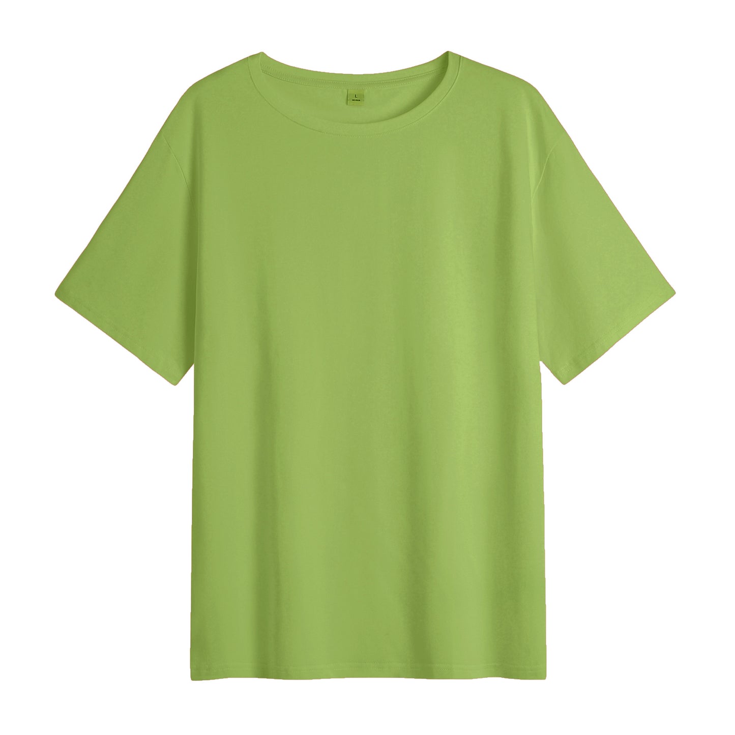 Pure cotton medium and long loose short-sleeved t-shirt women's fat mm avocado green top age-reducing summer half-sleeved summer commuting