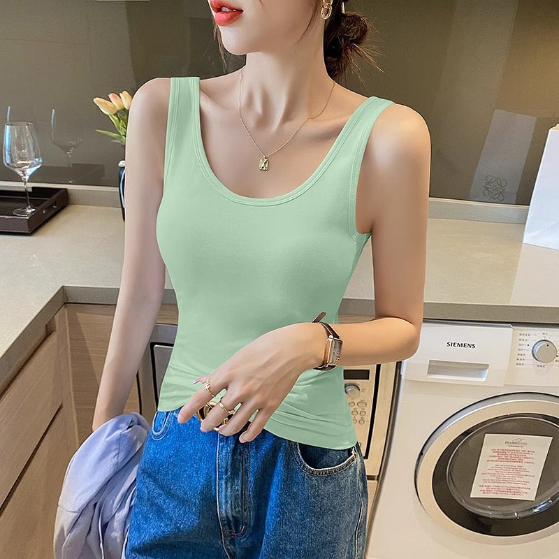 Beautiful back white camisole women's summer wear sports cotton sleeveless slim underwear with a base summer yoga top