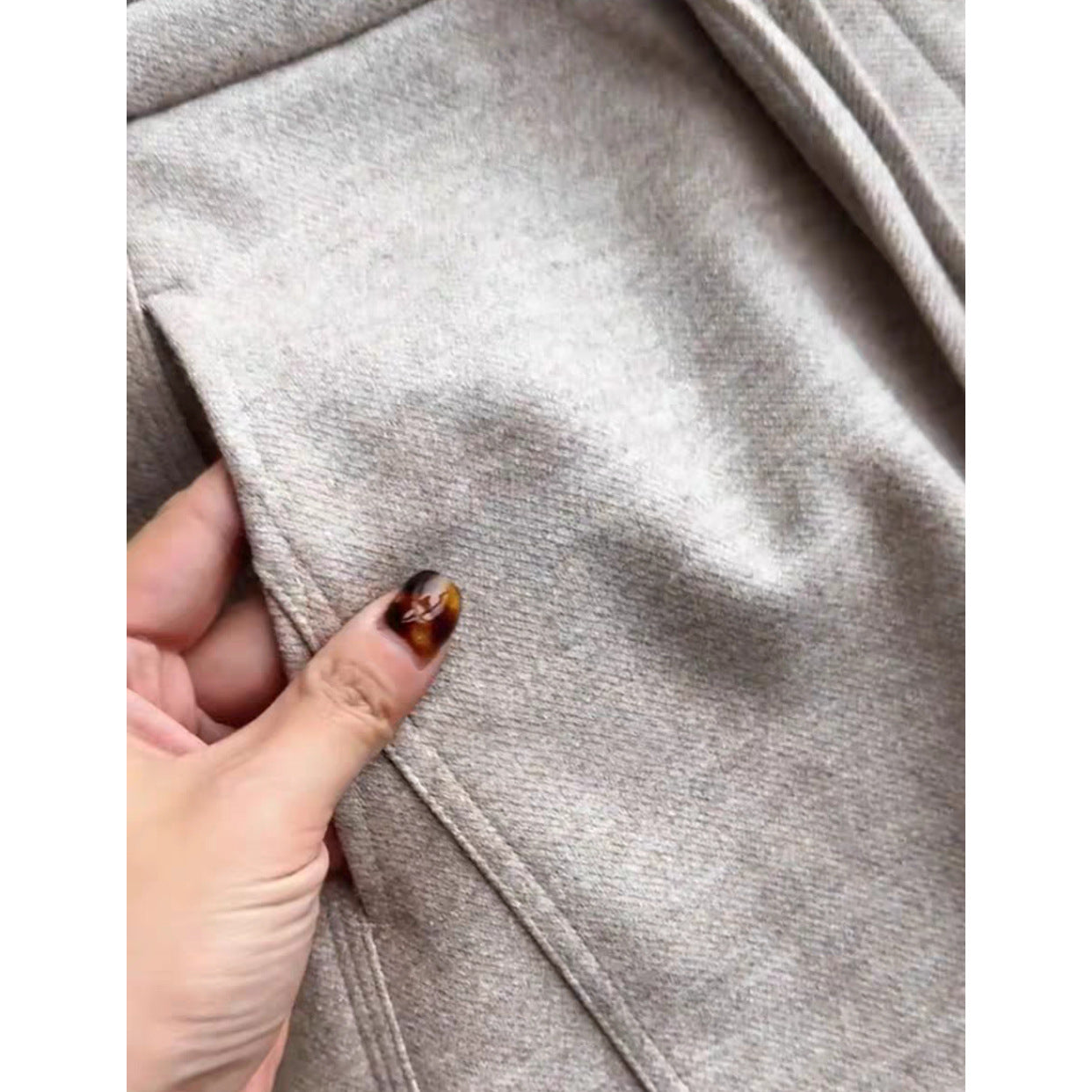 CHAO grade recommendation! Oatmeal woolen straight scimitar pants women's autumn and winter high waist drape narrow version sickle wide-leg pants