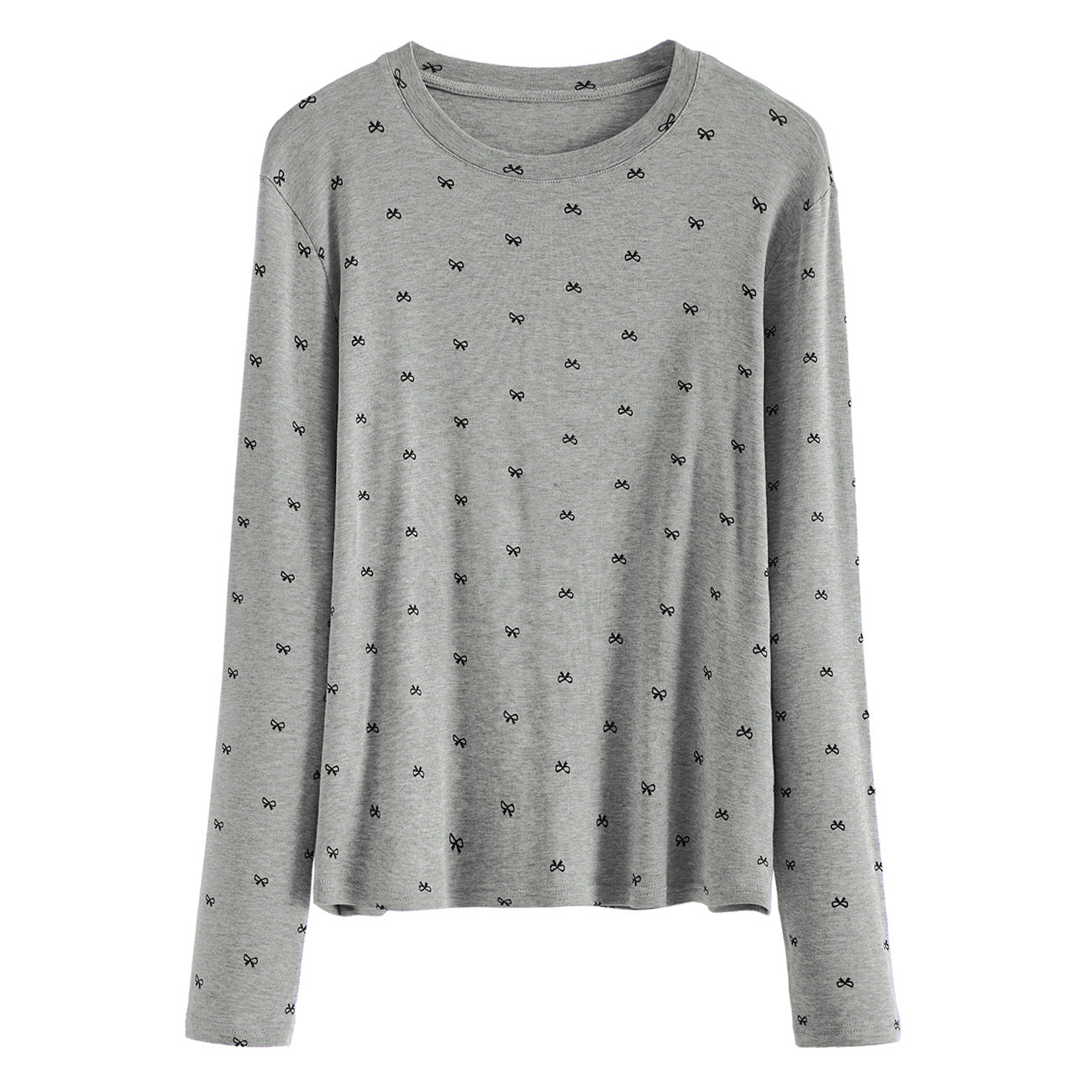 180G Tencel Lyocell cotton wool, fried soft waxy skin-friendly loose lazy printed T-shirt women's long-sleeved early autumn top