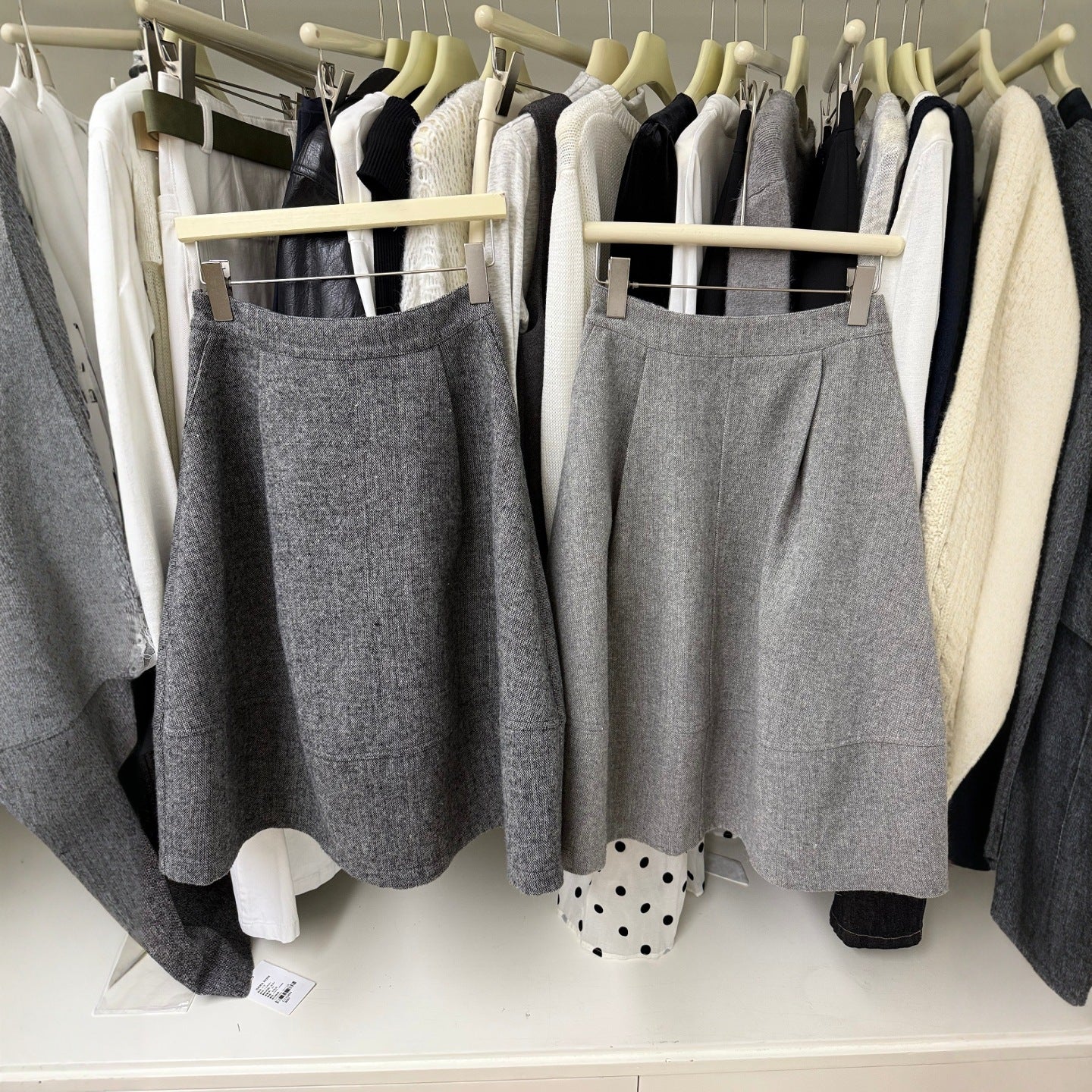 Grey woolen bud skirt women's autumn and winter miu wear with high waist and thin pear-shaped Berkeley skirt