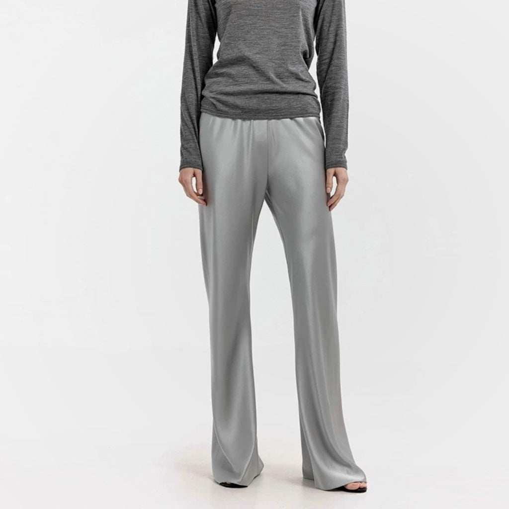 Drop Satin Triacetic Acid Wide Leg Pants Women's Suit Pants Mopping Casual Pants Straight Pants Extended Air God Pants