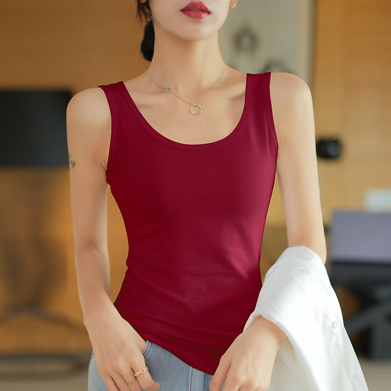 Pure cotton vest women's 2025 summer sleeveless inside and outside wear beautiful back suspender top bottoming shirt cross can be worn outside