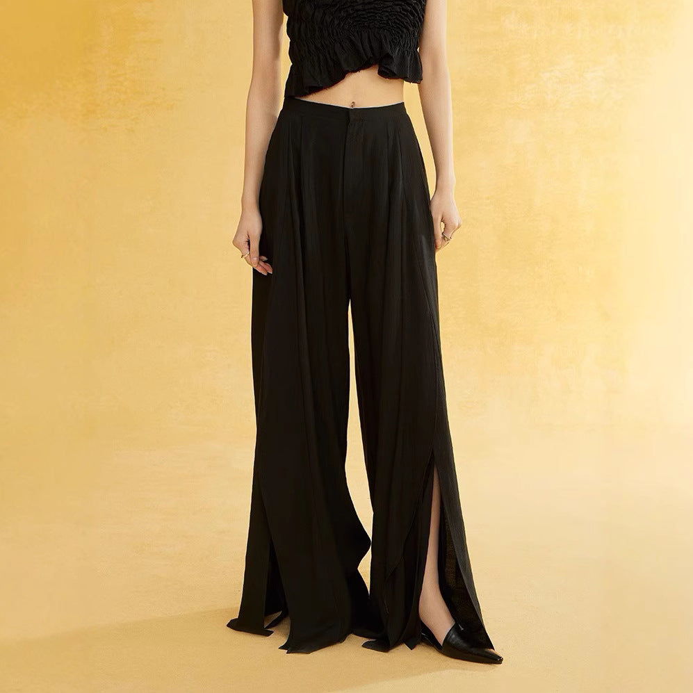 MURMUR 25SS Designer Brand Split Casual Loose-Leg Pants