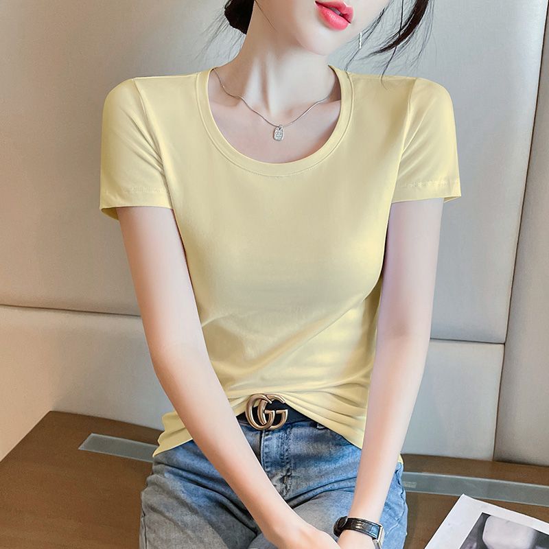 Big red short-sleeved t-shirt women's pure cotton high-end niche non-collision style summer versatile summer beautiful small top t-shirt