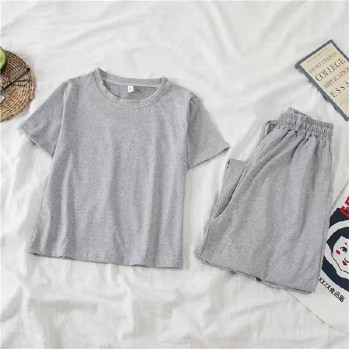 Two-piece suit, sportswear top, small women's wide-leg pants, student spring and summer models, thin Korean version, new casual trend