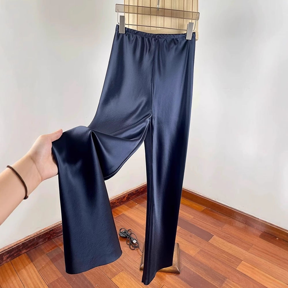 Drop Satin Triacetic Acid Wide Leg Pants Women's Suit Pants Mopping Casual Pants Straight Pants Extended Air God Pants
