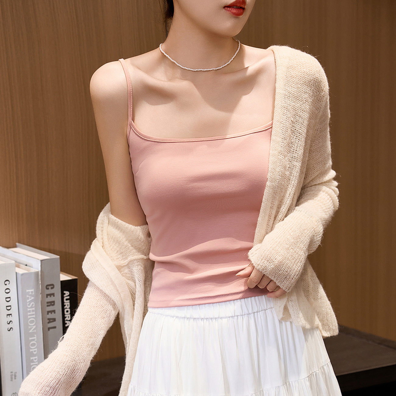 230G combed pure cotton sling vest women's summer 2026 new sexy U-neck backless short inner and outer wear