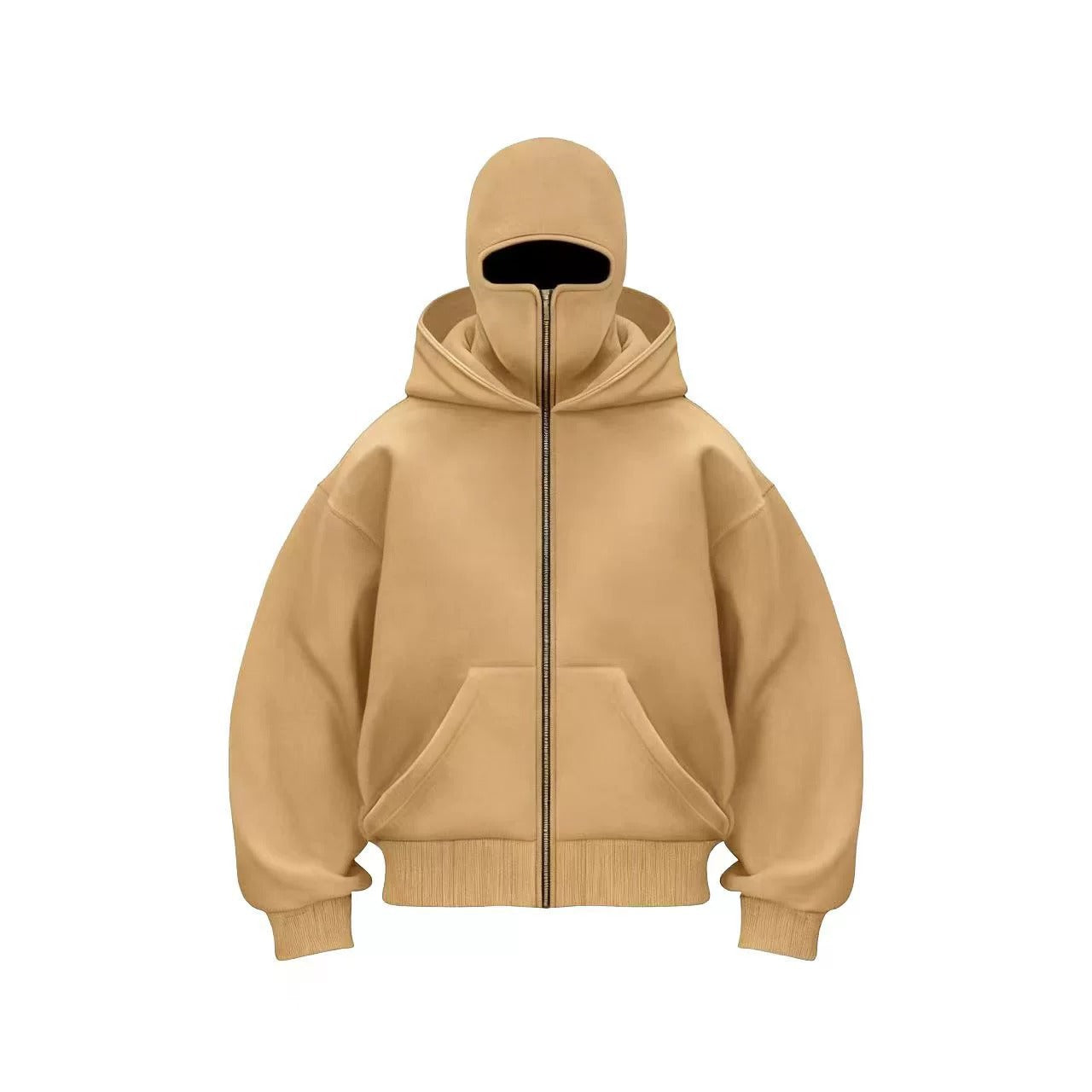 Cross-border spring and autumn new unique design double-layer hooded zipper sweater jacket loose street men and women couples