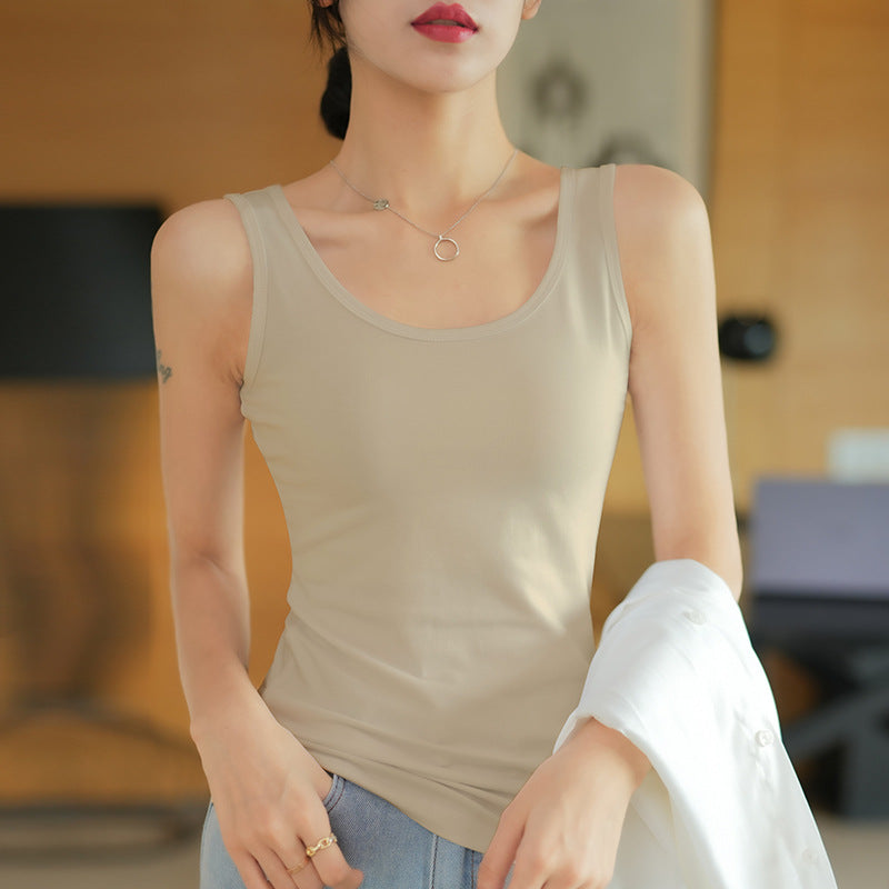 Pure cotton vest women's 2025 summer sleeveless inside and outside wear beautiful back suspender top bottoming shirt cross can be worn outside