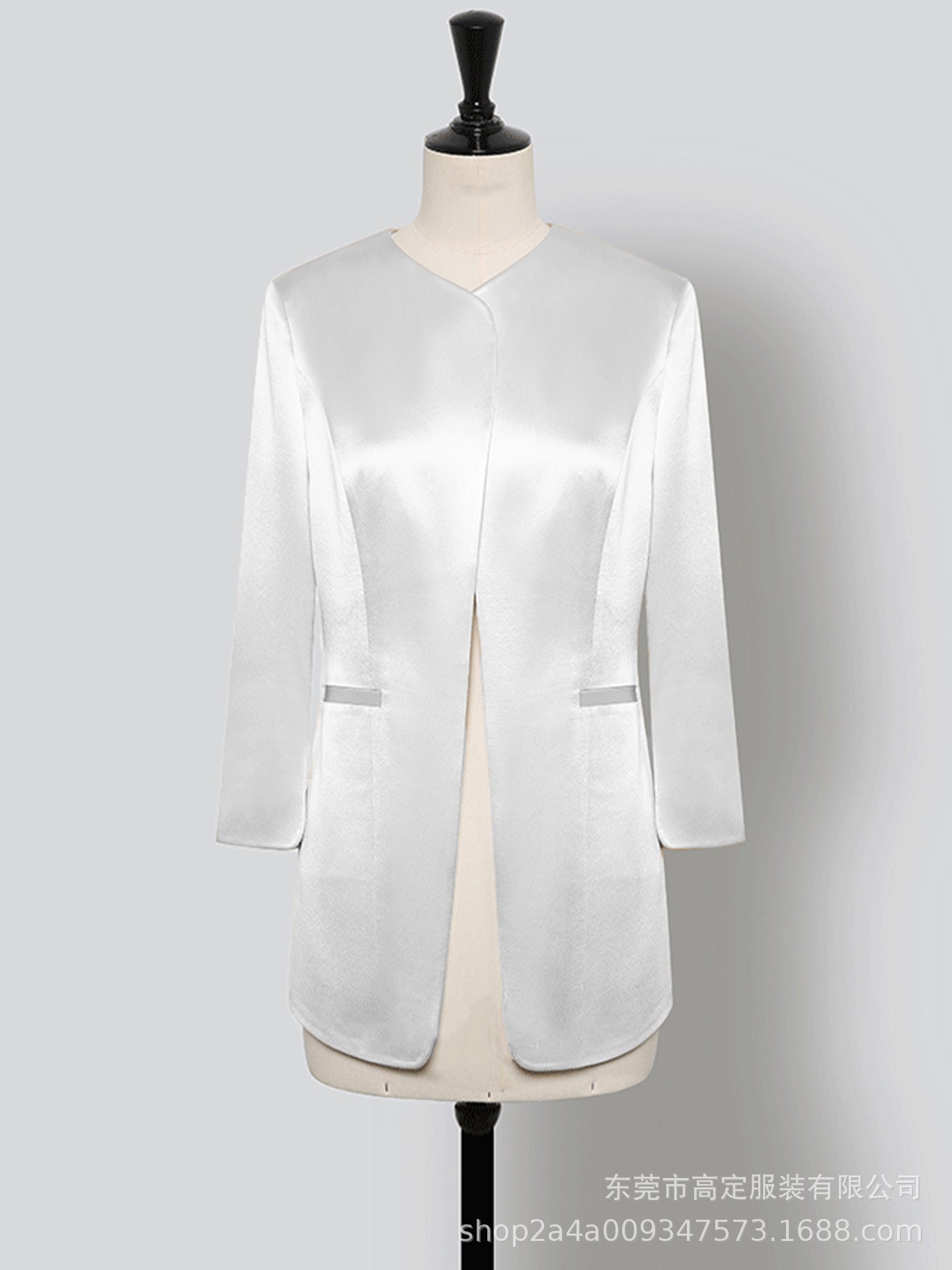 High-end quiet luxury suit Selection of high-end imported acetate draped glossy up-to-tailoring collarless suit/skirt