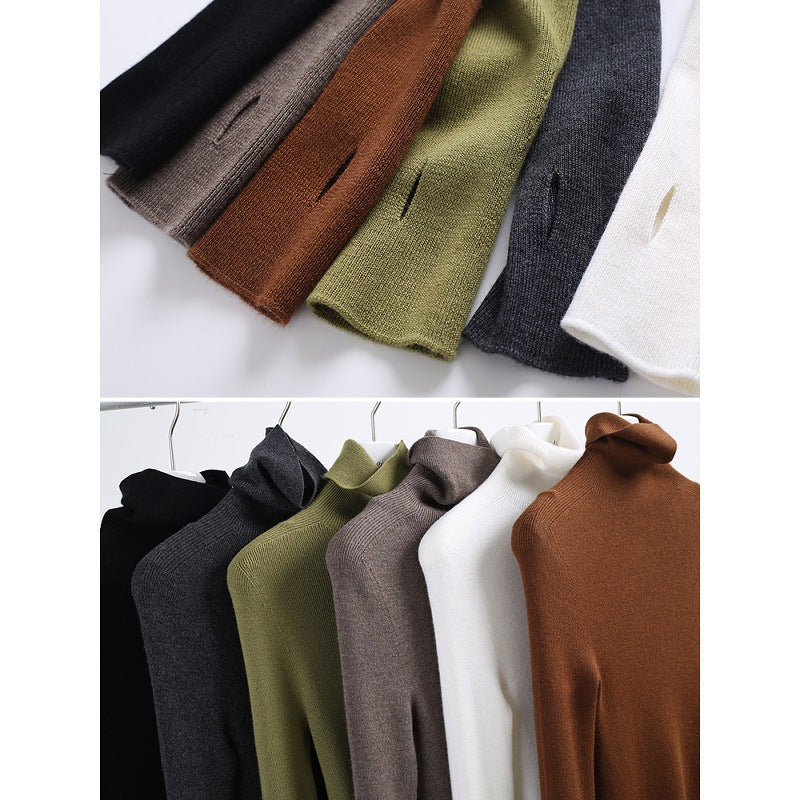 Pole end king fried 100% wool Yangtze yarn seamlessly integrated! Autumn and winter slim base knitted turtleneck wool sweater