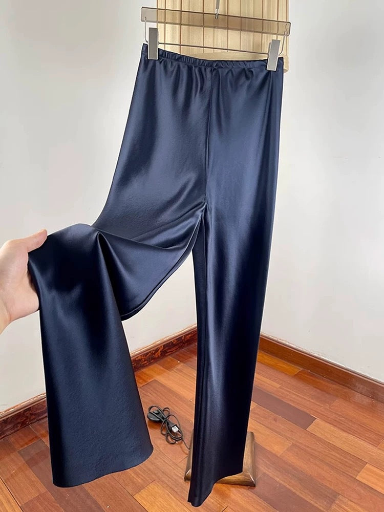 Drop Satin Triacetic Acid Wide Leg Pants Women's Suit Pants Mopping Casual Pants Straight Pants Extended Air God Pants