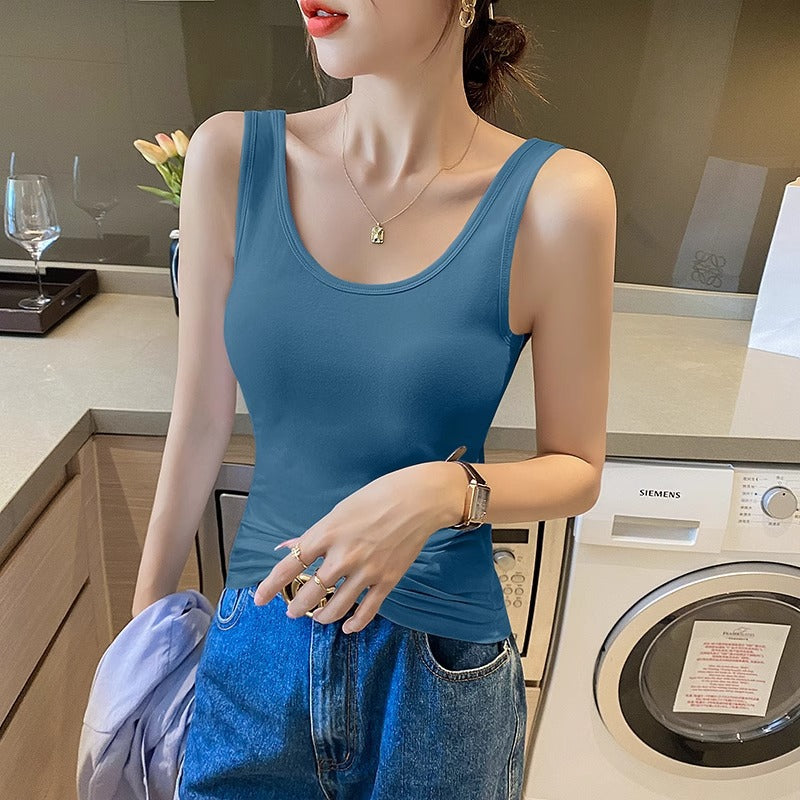 Beautiful back white camisole women's summer wear sports cotton sleeveless slim underwear with a base summer yoga top