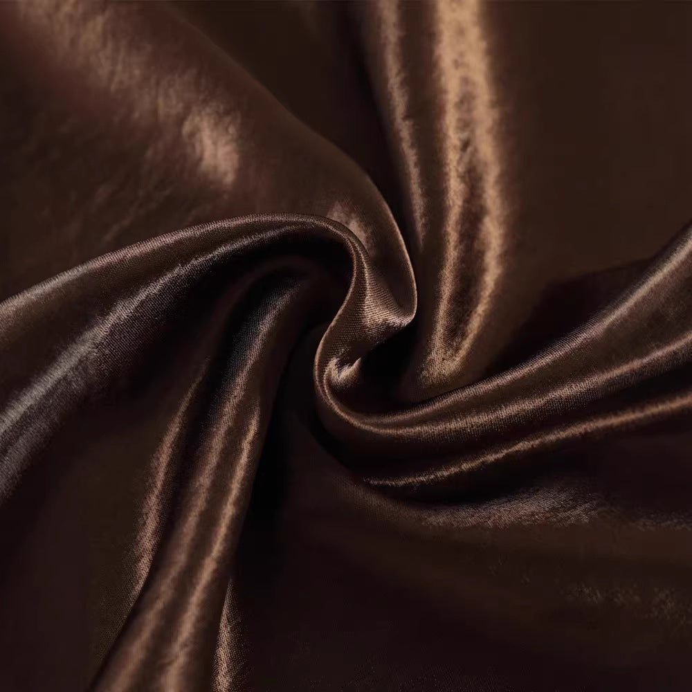 Imported new triacetic acid skirt, women's satin skirt diagonally cut a word acetic acid long skirt, thin and high waist luster