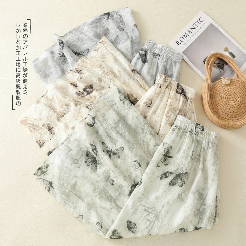 Real shot 2025 summer new new Chinese skirt women's ink printing lined a-word skirt women's clothing