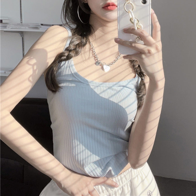 High elastic and skin-friendly excellent cotton 2026 summer new suspender vest female slim and thin sexy backless undershirt