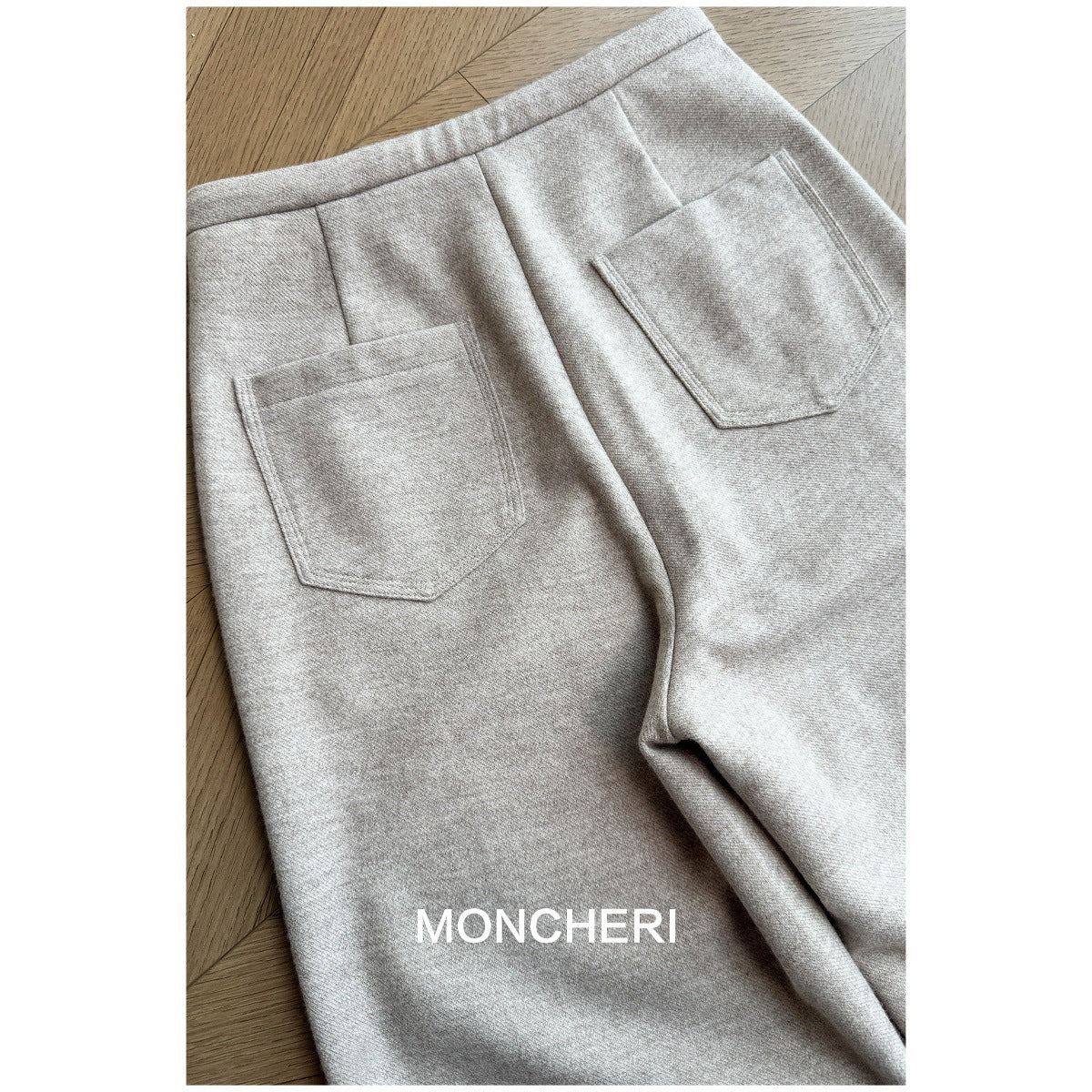 [Curve pants] Delicate waist design 3D three-dimensional diagonal pull side seam splicing hairy wide-leg straight pants women