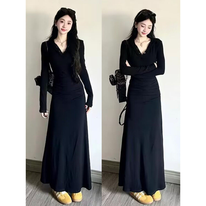 Wear it in early autumn with a complete set of high-end black sweater dresses, children's autumn clothes, and new long dresses in 2026.