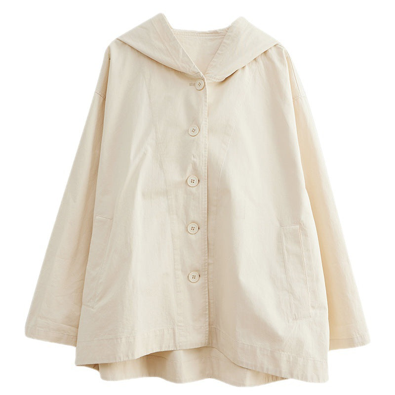 Real shot 2025 autumn new Korean version loose solid color hooded jacket top women's #9303