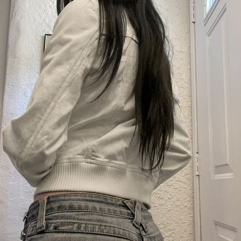 American retro industrial style line split pocket pilot tooling jacket autumn and winter versatile explosion jacket top