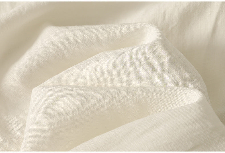 Real shot 2025 summer thin cotton and linen literary loose drape and thin casual pants