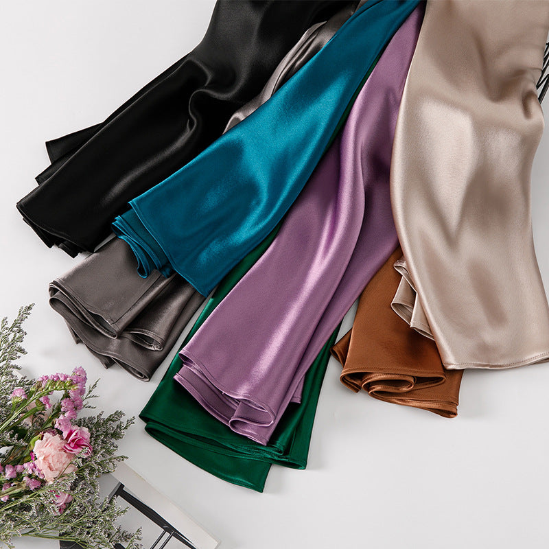 2025 spring and summer bi prepared acetic acid skirt satin elastic waist purple skirt Internet celebrity pearlescent low waist thin skirt