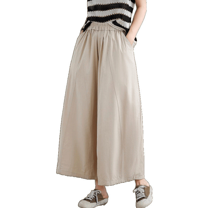 Real shot 2025 summer new Japanese loose wide-leg pants slim three-dimensional large version casual pants women