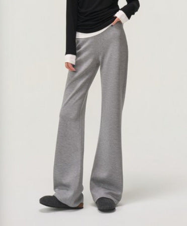 25 thin velvet micro-pull pants women's clothing modal drape high waist and thin integrated velvet warm and velvet casual trousers